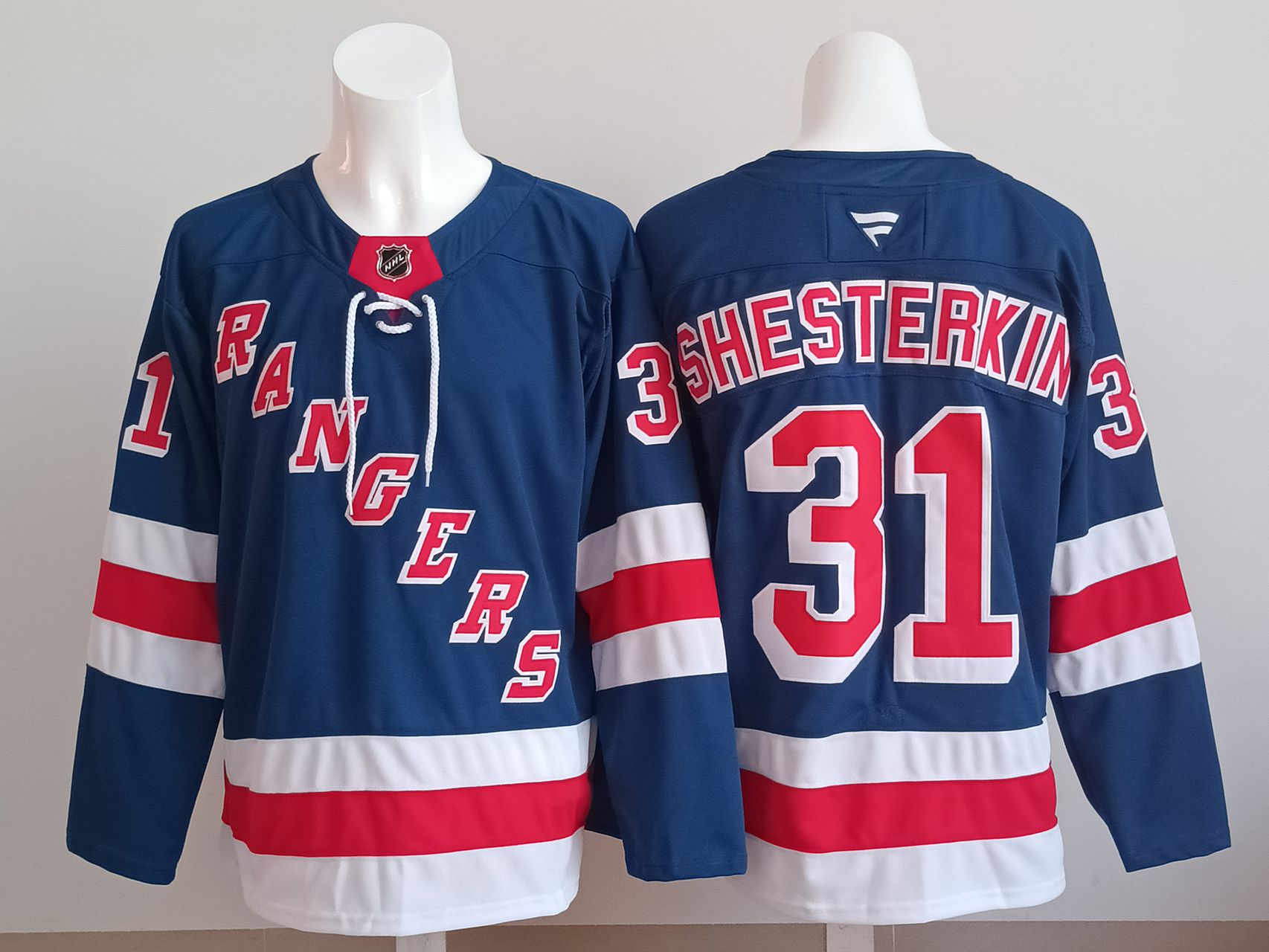 Men 2025 New York Rangers #31 Shesterkin Blue NHL Jersey style 01->new york rangers->NHL Jersey